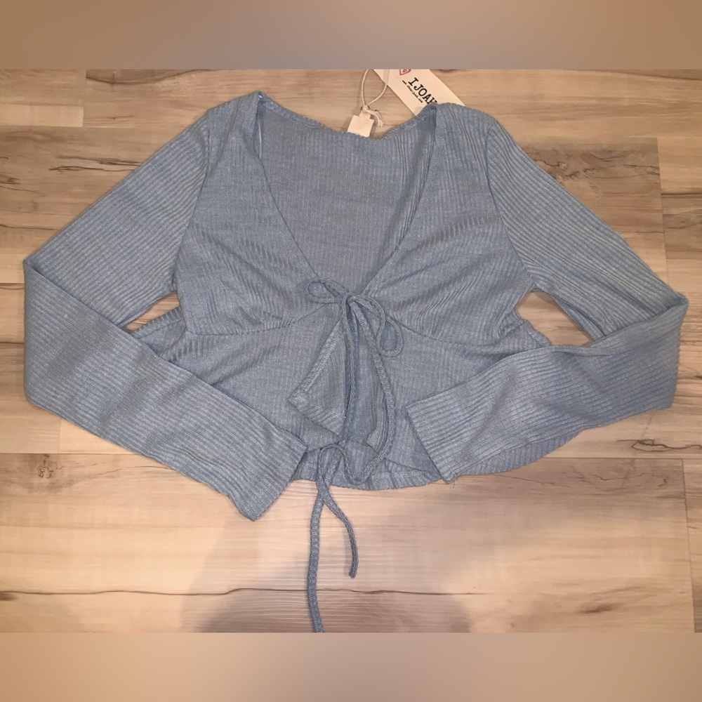 BLUE WRAP SHIRT